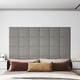 Vidaxl Stenski paneli 12 kosov svetlo sivi 30x30 cm blago 1,08 m²