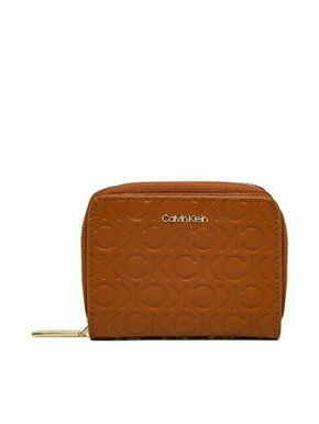 Calvin Klein Velika ženska denarnica Ck Must Za Wallet Wf Md Emboss K60K610251 Rjava