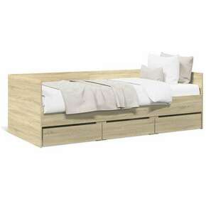 VidaXL Dnevna postelja s predali sonoma hrast 90x190 cm inženirski les