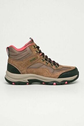 Skechers čevlji - rjava. Treking čevlji iz kolekcije Skechers. Nepodloženi model izdelan iz kombinacije semiš usnja