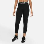 Nike Pro 365 Mid-Rise Cropped Mesh Women's Leggings, Black/White - L