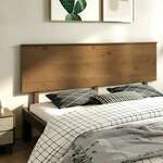 shumee Vzglavje postelje, medeno rjava, 204x6x82,5 cm, borov les