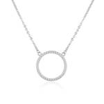 Beneto Bleščeča srebrna ogrlica s cirkoni AGS1169 / 47 srebro 925/1000