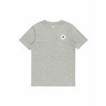 Otroška bombažna kratka majica Converse siva barva - siva. Otroške kratka majica iz kolekcije Converse, izdelana iz tanke, elastične pletenine. Model iz zračne bombažne tkanine.