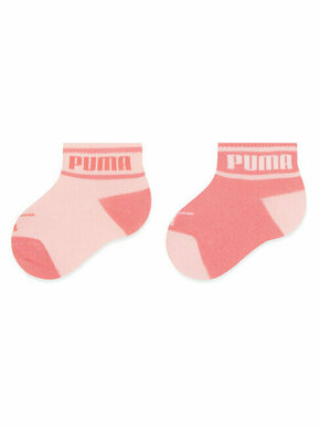 Puma Set 2 parov otroških visokih nogavic Baby Wording Sock 2P 935479 Roza