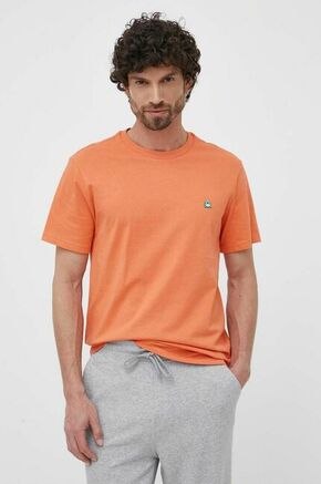 Bombažna kratka majica United Colors of Benetton oranžna barva - oranžna. Kratka majica iz kolekcije United Colors of Benetton. Model izdelan iz enobarvne pletenine. Lahek in udoben model