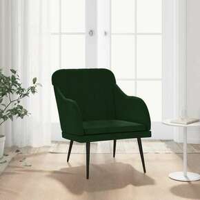 VidaXL Fotelj temno zelen 63x76x80 cm žamet