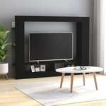 shumee TV omarica črna 152x22x113 cm iverna plošča