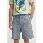 Lanene kratke hlače Michael Kors mornarsko modra barva - mornarsko modra. Kratke hlače iz kolekcije Michael Kors. Model izdelan iz gladke tkanine. Model iz zračne, zračne tkanine z visoko vsebnostjo lanu.