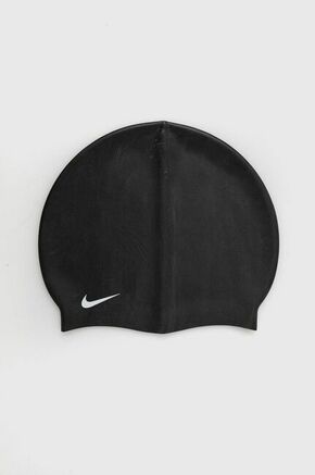Nike plavajoča kapa - črna. Plavajoča kapa iz kolekcije Nike. Model narejen iz enobarvnega silikona.