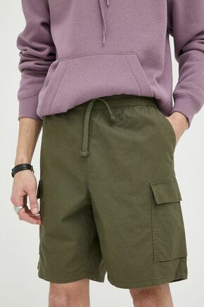 Kratke hlače iz mešanice lana Levi's zelena barva - zelena. Kratke hlače iz kolekcije Levi's. Model izdelan iz rahlo elastičnega materiala