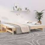shumee Izvlečna dnevna postelja 2x(80x200) cm trdna borovina