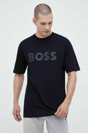 Bombažna kratka majica BOSS GREEN črna barva - črna. Kratka majica iz kolekcije Boss Green