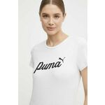 Bombažna kratka majica Puma ženska, bež barva, 679315 - bež. Kratka majica iz kolekcije Puma, izdelana iz tanke, elastične pletenine. Model iz zračne bombažne tkanine.