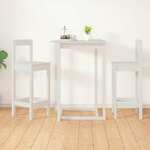 vidaXL Barski stolček 2 kosa bel 40x41,5x112 cm trdna borovina