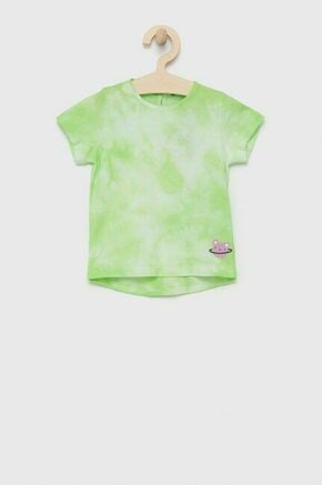 Otroška bombažna kratka majica United Colors of Benetton zelena barva - zelena. Otroške kratka majica iz kolekcije United Colors of Benetton. Model izdelan iz tanke