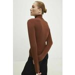 Pulover iz kašmirja Answear Lab rjava barva - rjava. Pulover iz kolekcije Answear Lab. Model izdelan iz pletenine s kašmirjem. Kolekcija je na voljo izključno na Answear.Si.