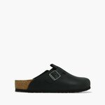 Usnjeni natikači Birkenstock moški - črna. Natikači iz kolekcije Birkenstock. Model izdelan iz nubuk usnja. Ta model je zasnovan za standardno stopalo.