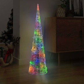 VidaXL Akrilna okrasna LED piramida večbarvna 120 cm