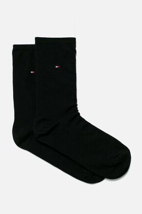 Tommy Hilfiger nogavice (2-pack) - črna. Dolge nogavice iz zbirke Tommy Hilfiger. Model iz elastičnega