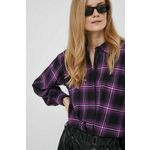 Majica Dkny ženska, vijolična barva - vijolična. Bluza iz kolekcije Dkny, izdelana iz tanke, rahlo elastične tkanine. Model iz izjemno udobne tkanine z visoko vsebnostjo bombaža.