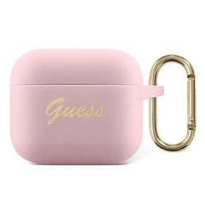 Guess GUA3SSSI AirPods 3 cover roza/pink Silikonski Vintage Script