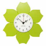 LESTUR Stenska ura Rožica z ostrimi listi, dekorativna ura, lesena ura, darilna ura, darilo za ženske, darilo za dekleta, Slovenija, zelena