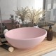 Razkošen umivalnik ovalen mat roza 40x33 cm keramičen