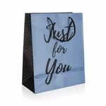 HOME DECOR Darilna vrečka JUST FOR YOU Modra velikost. M, 18 x 22 x 10 cm, komplet 20 kosov