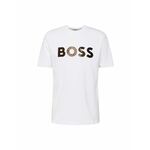 Bombažna kratka majica BOSS bela barva - bela. Lahkotna kratka majica iz kolekcije BOSS. Model izdelan iz tanke, elastične pletenine.
