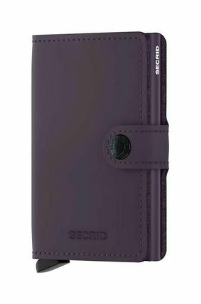 Usnjena denarnica Secrid Miniwallet Matte Dark Purple vijolična barva - vijolična. Mala denarnica iz kolekcije Secrid. Model izdelan iz kombinacije naravnega usnja in kovine.