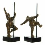 NEW Okrasna Figura DKD Home Decor 20 x 10 x 31 cm Zlat Aluminij Mangov les Baletni Plesalec Sodobna