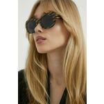 Sončna očala Moschino ženski, črna barva - črna. Sončna očala iz kolekcije Moschino. Model s toniranimi stekli in okvirji iz plastike. Ima filter UV 400.