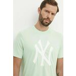 Bombažna kratka majica 47 brand MLB New York Yankees zelena barva, BB017TEMIME617763B0 - zelena. Kratka majica iz kolekcije 47 brand, izdelana iz tanke, elastične pletenine. Model iz izjemno udobne bombažne tkanine.