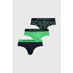 Bombažne spodnjice Emporio Armani Underwear 3-pack zelena barva - zelena. Spodnje hlače iz kolekcije Emporio Armani Underwear. Model izdelan iz gladke, udobne pletenine. V kompletu so trije pari.