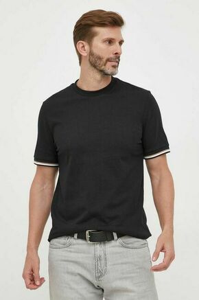 Bombažna kratka majica BOSS črna barva - črna. Kratka majica iz kolekcije BOSS