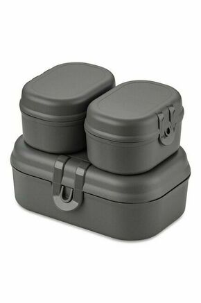 Koziol lunchbox (3-pack) - siva. Lunchbox iz kolekcije Koziol. Model izdelan iz plastike.