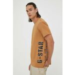 Bombažna kratka majica G-Star Raw rjava barva - rjava. Lahkotna majica iz kolekcije G-Star Raw. Model izdelan iz tanke, elastične pletenine.