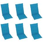 vidaXL Blazine za vrtne stole 6 kosov modre 120x50x4 cm