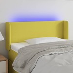 Greatstore LED posteljno vzglavje zeleno 83x16x78/88 cm blago