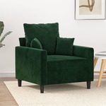 vidaXL Fotelj temno zelen 60 cm žamet