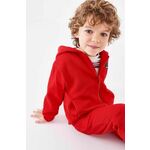 Otroški pulover Mayoral rdeča barva, s kapuco - rdeča. Otroški pulover s kapuco iz kolekcije Mayoral. Model z zapenjanjem na zadrgo, izdelan iz enobarvne pletenine.