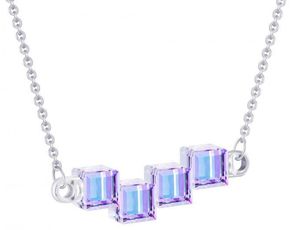 Preciosa Srebrna ogrlica s kristali Kristalne kocke 6062 43 srebro 925/1000