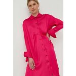 Obleka Birgitte Herskind roza barva, - roza. Obleka iz kolekcije Birgitte Herskind. Ohlapen model izdelan iz enobarvne tkanine.