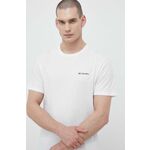 Kratka majica Columbia moški, bela barva - bela. Kratka majica iz kolekcije Columbia. Model izdelan iz tanke, elastične pletenine.