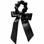 Notino Hair Collection Bow scrunchie elastika za lase Black 1 kos