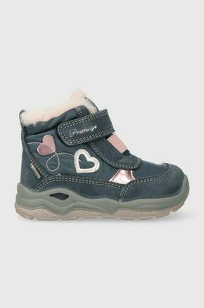 Otroški zimski škornji Primigi - modra. Zimski čevlji iz kolekcije Primigi. Podloženi model izdelan iz kombinacije semiš usnja in tekstilnega materiala. Model s tekstilno notranjostjo
