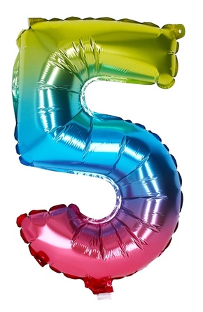 WEBHIDDENBRAND Napihljiv balon - številka 5 mavrica