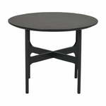 Črna okrogla mizica s ploščo iz jesenovega lesa 55x55 cm Colton - Rowico
