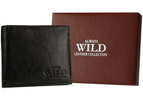 Always Wild Čvrsta moška usnjena denarnica z RFID zaščito in držalom za kartico